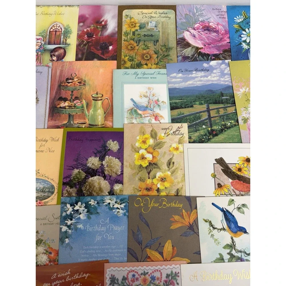 Vintage Birthday Cards Some Fronts ONLY Scrapbooking Crafts Decoupage Lot of 50+